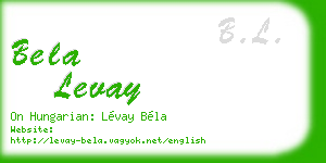 bela levay business card