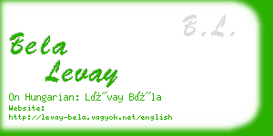 bela levay business card